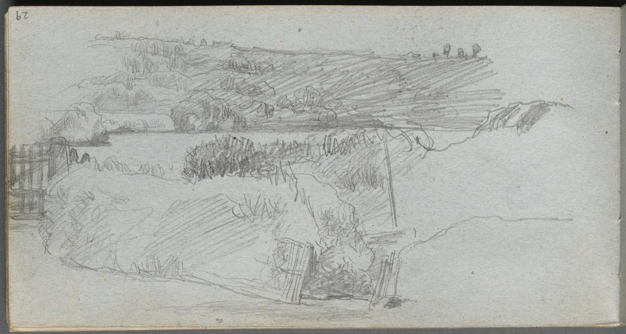Skitsebog, side 29: Landskabsundersøgelse. af Jean Louis Ernest Meissonier