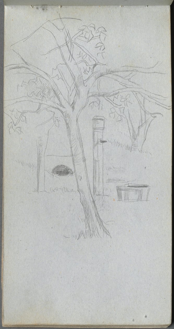 Skitsebog, side 36: Studie af træer af Ernest Meissonier