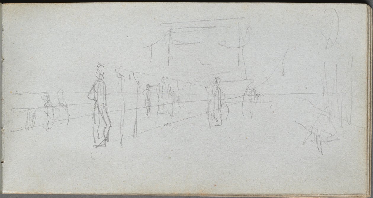 Skitsebog, side 40: Perspektivstudie. af Jean Louis Ernest Meissonier
