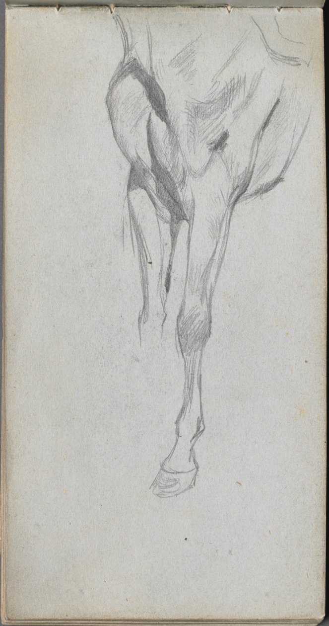 Skitsebog, side 48: Studie af en hest. af Jean Louis Ernest Meissonier