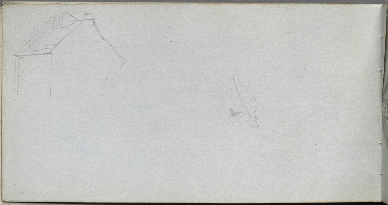 Skitsebog, side 54: Arkitekturstudie. af Jean Louis Ernest Meissonier