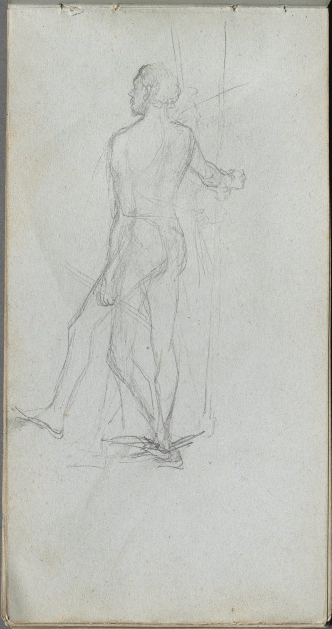 Skitsebog, side 60: Nøgenmandsstudie. af Jean Louis Ernest Meissonier