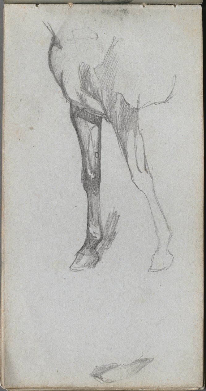 Skitsebog, side 66: Studie af en hest af Ernest Meissonier