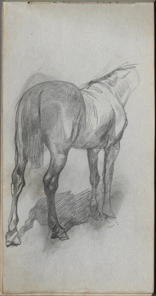 Skitsebog, side 76: Studie af en hest. af Jean Louis Ernest Meissonier
