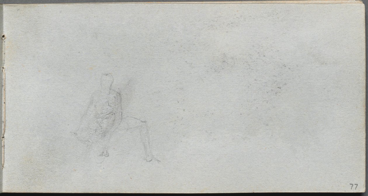 Skitsebog, side 77: Studie af figurer af Ernest Meissonier
