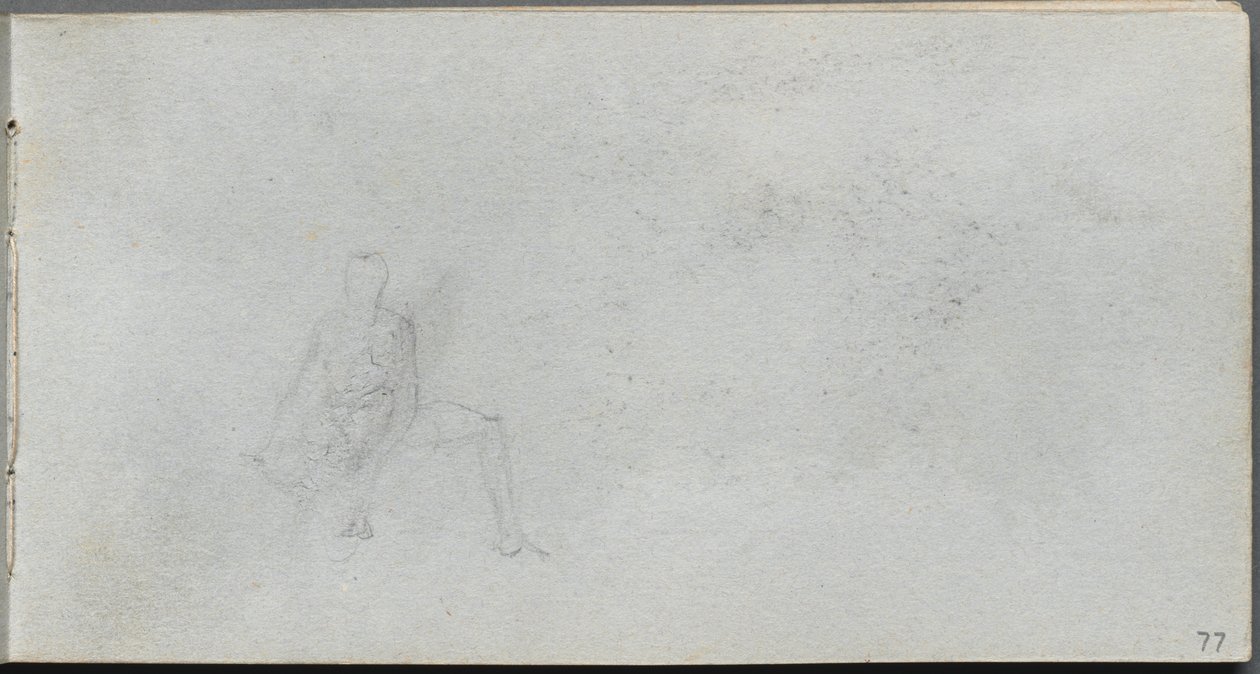 Skitsebog, side 77: Figurstudie. af Jean Louis Ernest Meissonier