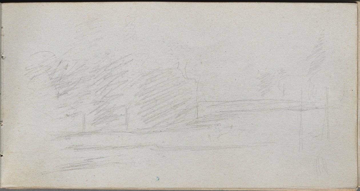 Skitsebog, side 78: Landskabsundersøgelse. af Jean Louis Ernest Meissonier