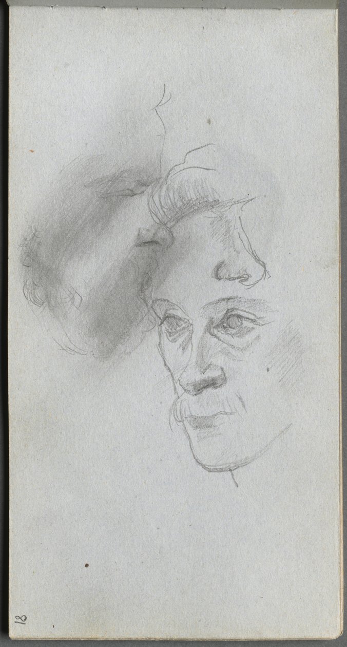 Skitsebog, side 81: Studie af ansigter af Ernest Meissonier