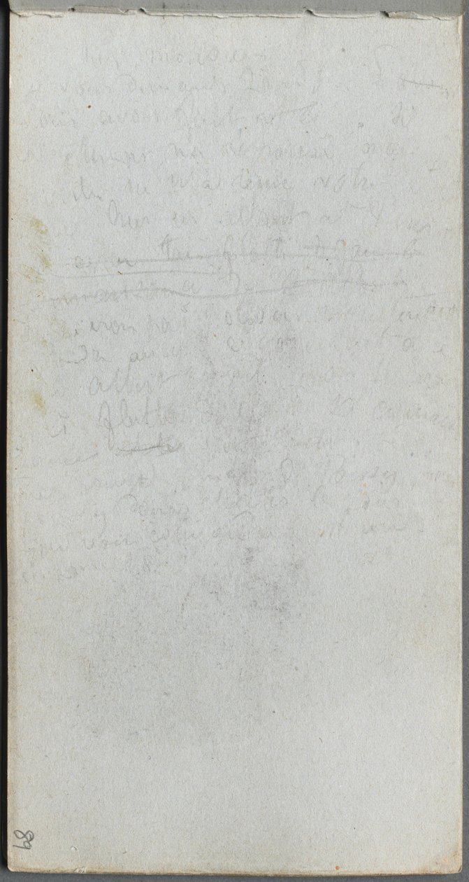 Skitsebog, side 89: Noter af Ernest Meissonier