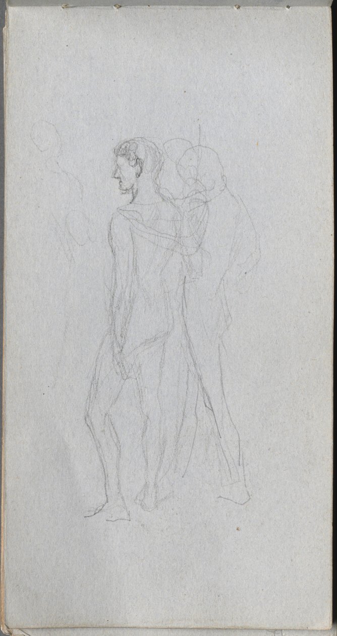 Skitsebog, side 92: To nøgenbilleder. af Jean Louis Ernest Meissonier