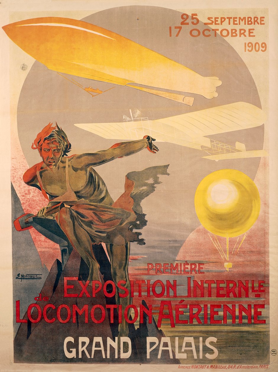 Plakat for første internationale udstilling af lufttransport, 25. september - 17. oktober af Ernest Montaut