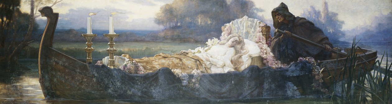 Design til en frise: "The Dead, Oar"d by the Dumb, Went Upward with the Flood", af Ernest Normand