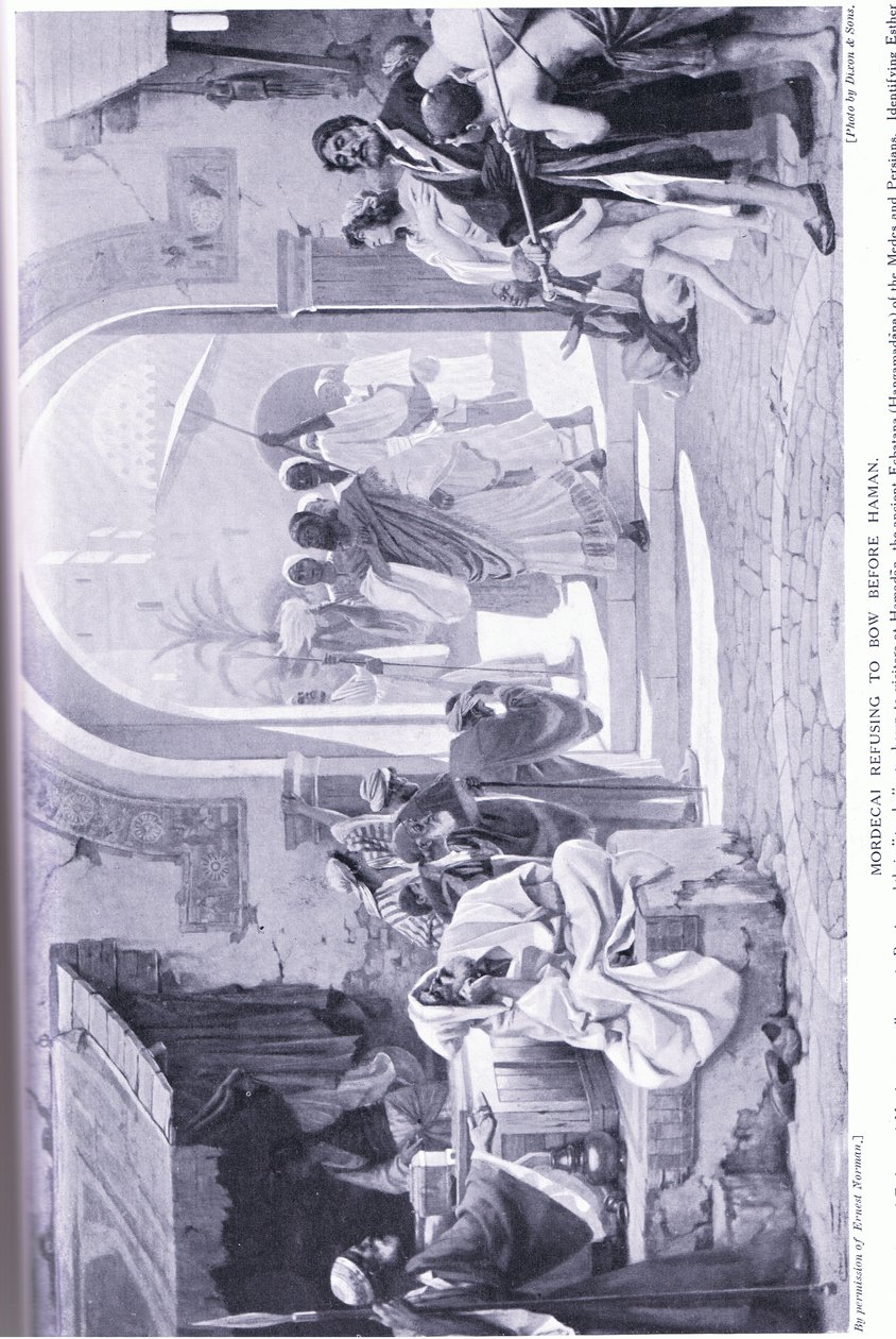 Mordokai nægter at bøje sig for Haman 485 f.Kr af Ernest Normand