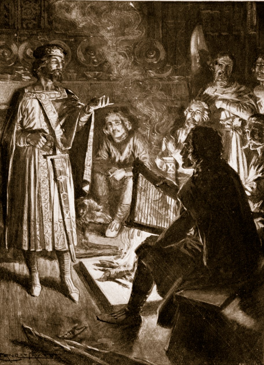 King Knud and the Poet, illustration fra 