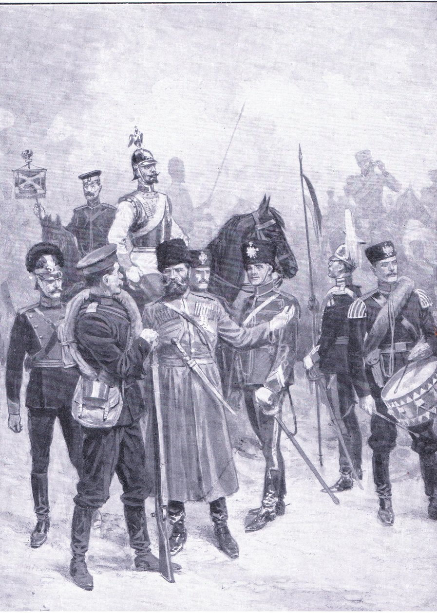 Typer af russiske soldater, illustration fra Cassells History of the Russo-Japanese War Vol 1, c.1900 af Ernest Prater