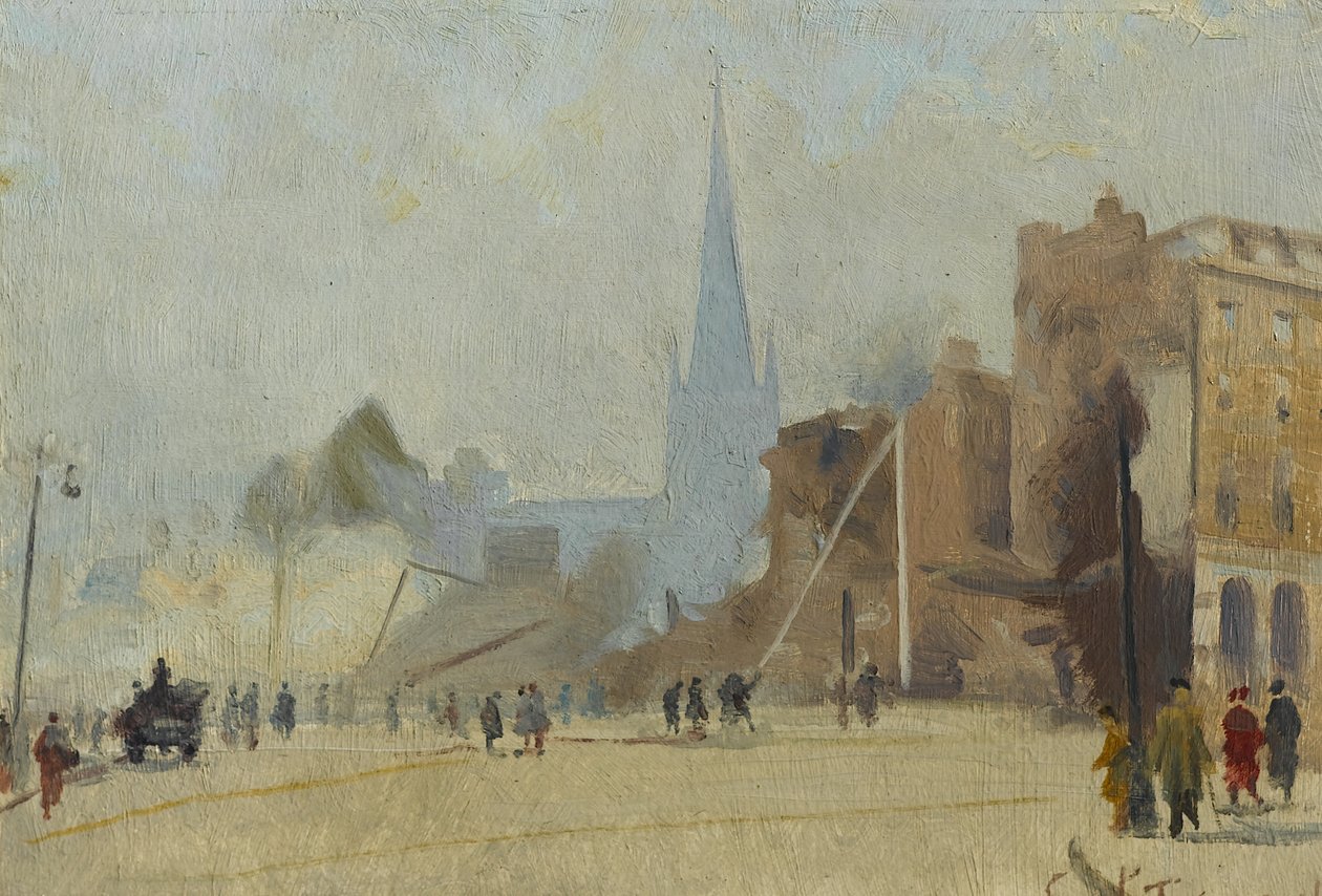 Broadgate Coventry efter raid, november 1940, 1940-44 af Ernest Townsend