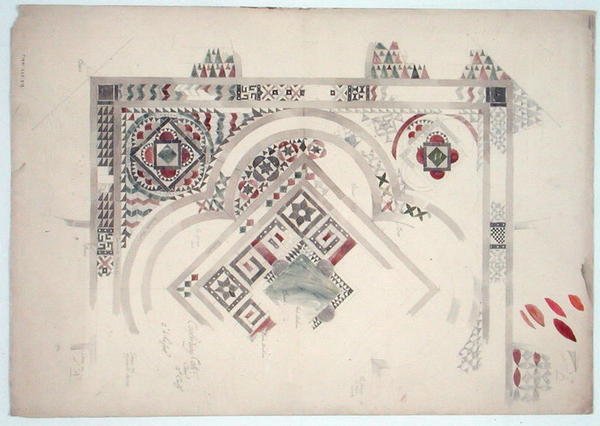 En undersøgelse af en del af gulvet ved Canterbury Cathedral af Ernest William Gimson