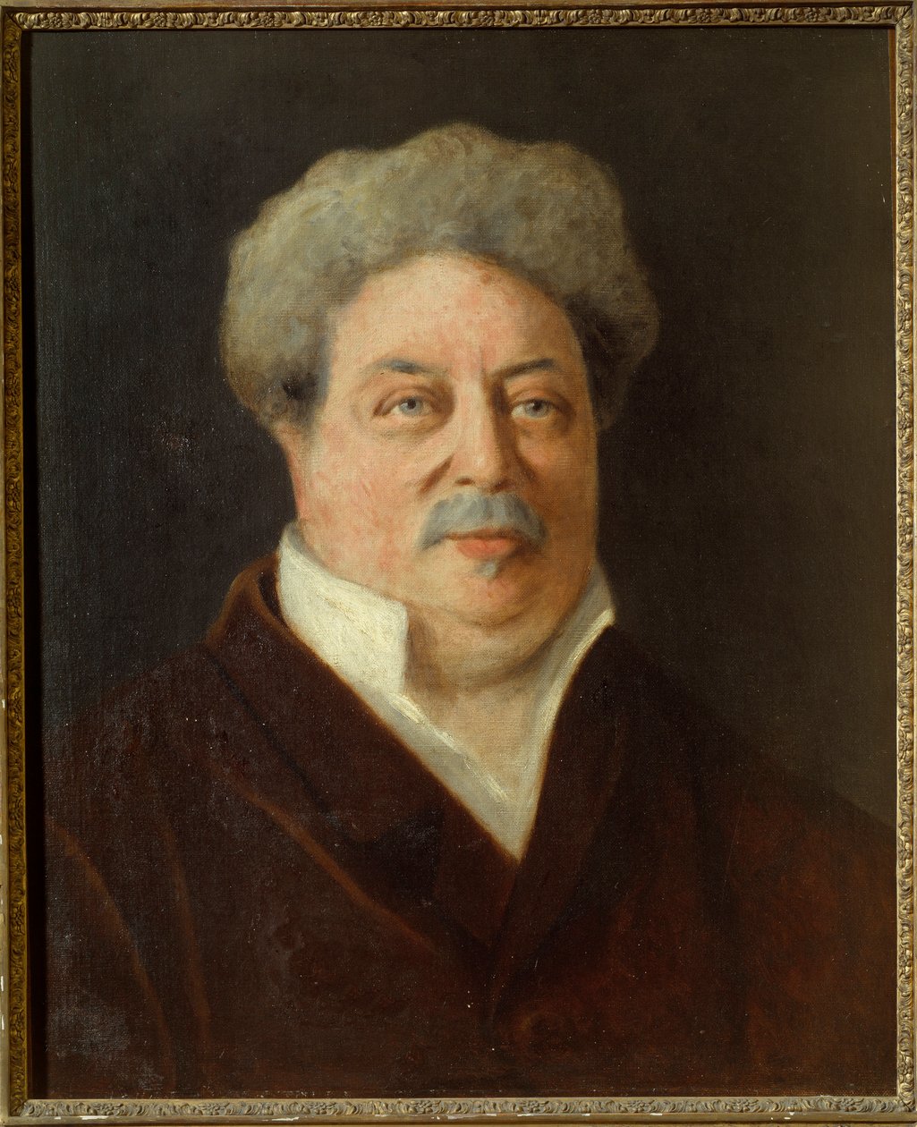 Portræt af Alexandre Dumas Pere (1802-1870) Maleri af Ernestine Philippain (1800-tallet) 1860 Villers Cotterets. Alexandre Dumas Museum af Ernestine Philippain