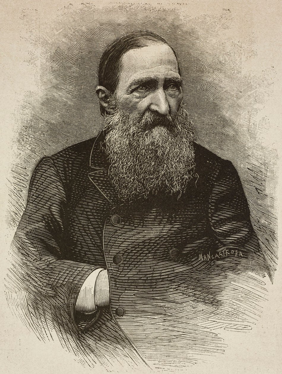 Poeten Jozef Ignacy Kraszewski (1812-1887) i Genève den 19. marts, gravering af Ernesto Mancastroppa fra foto af Romarolo, fra L