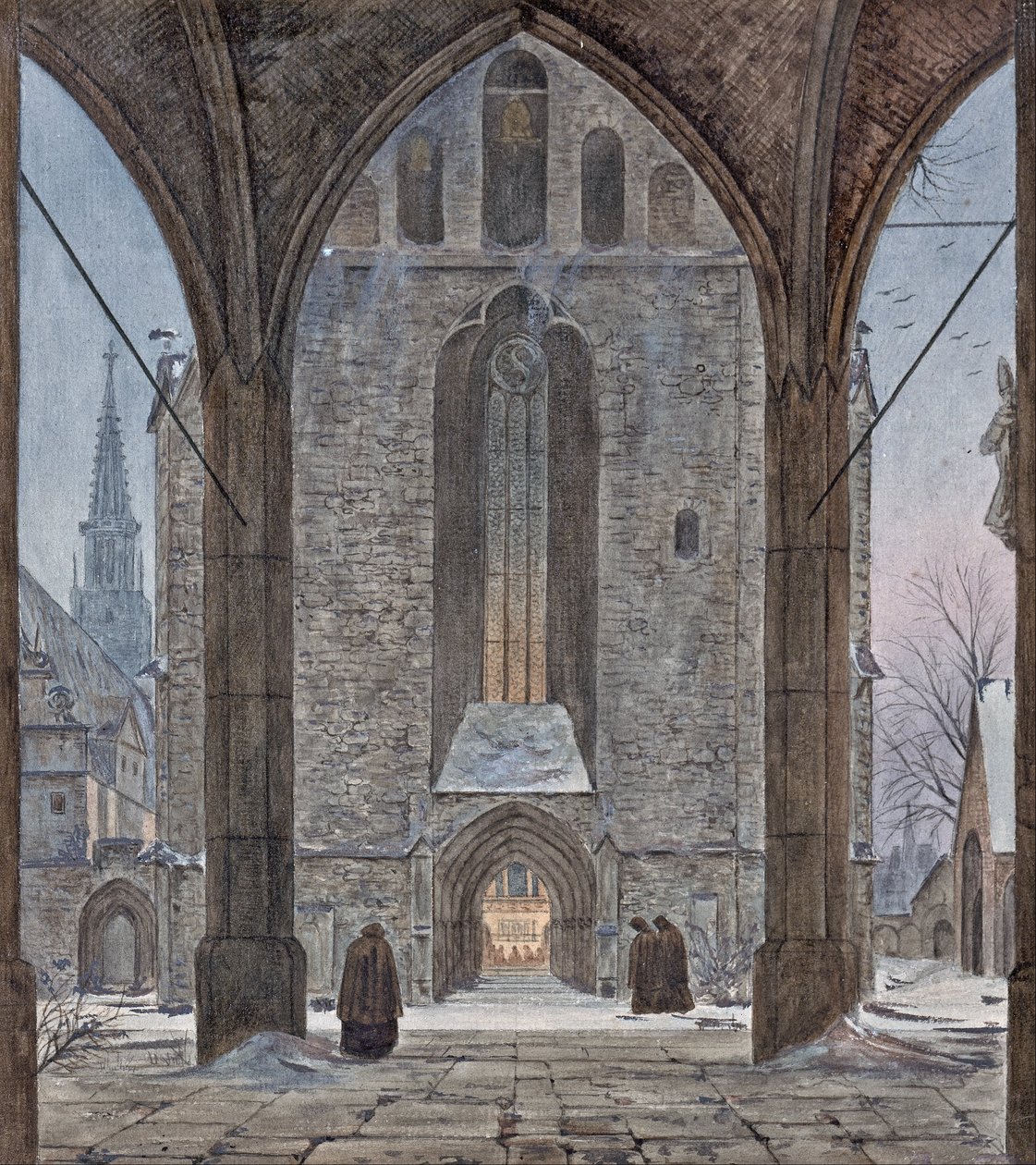 Katedral om vinteren af Ernst Ferdinand Oehme
