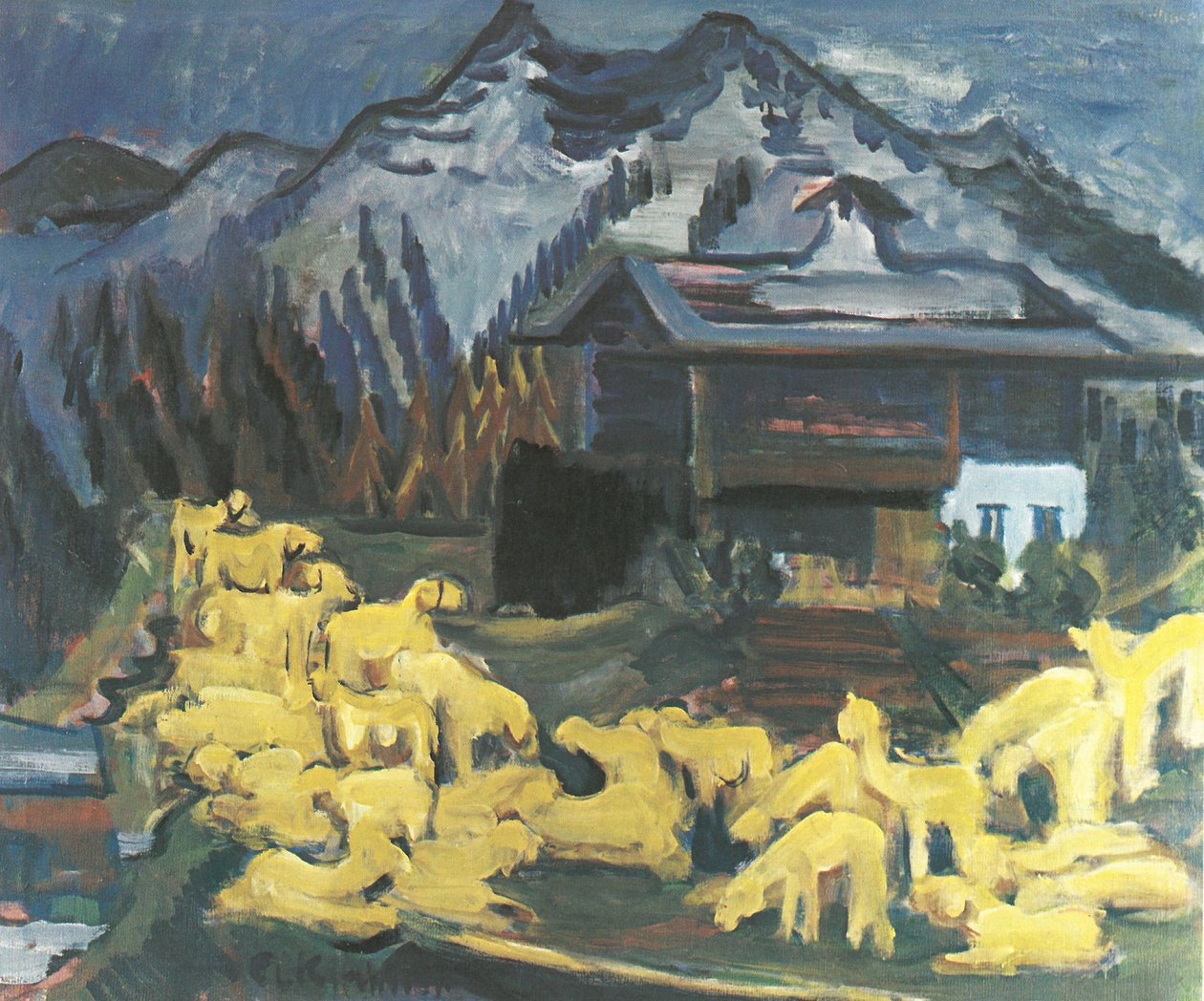 Flokke af får af Ernst Ludwig Kirchner