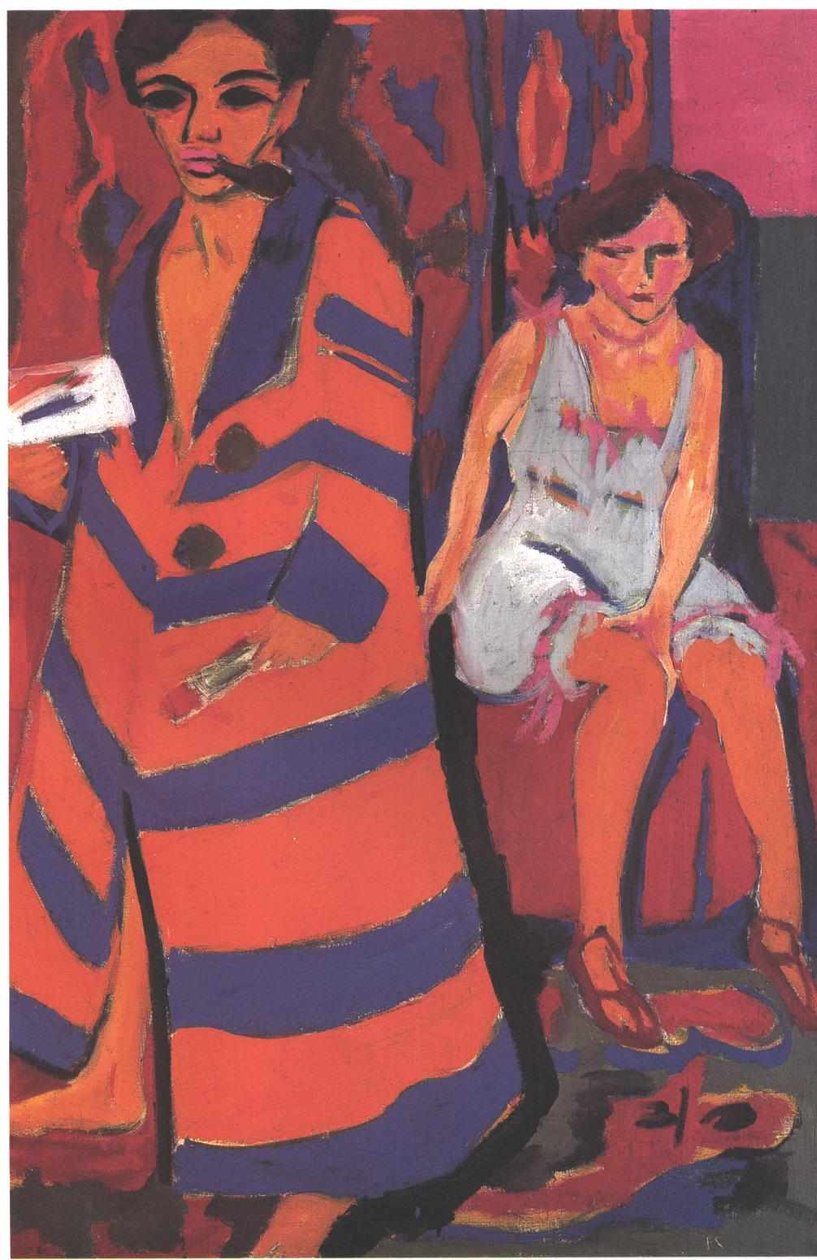 Selvportræt med model engelsk: Selvportræt med model af Ernst Ludwig Kirchner
