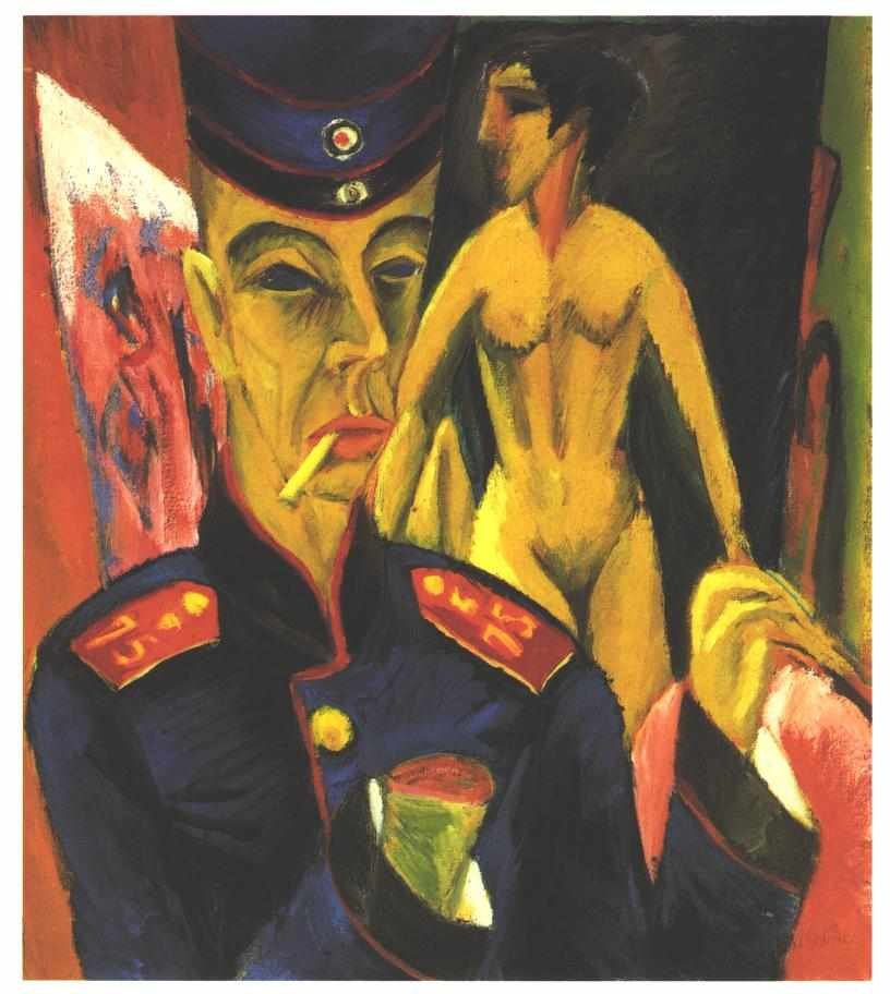 Selvportræt som soldat af Ernst Ludwig Kirchner