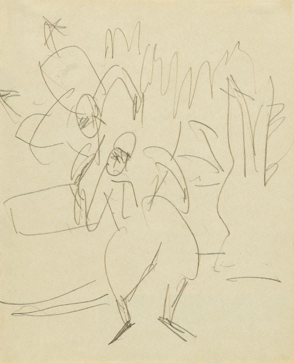 Akrobater i bevægelse af Ernst Ludwig Kirchner