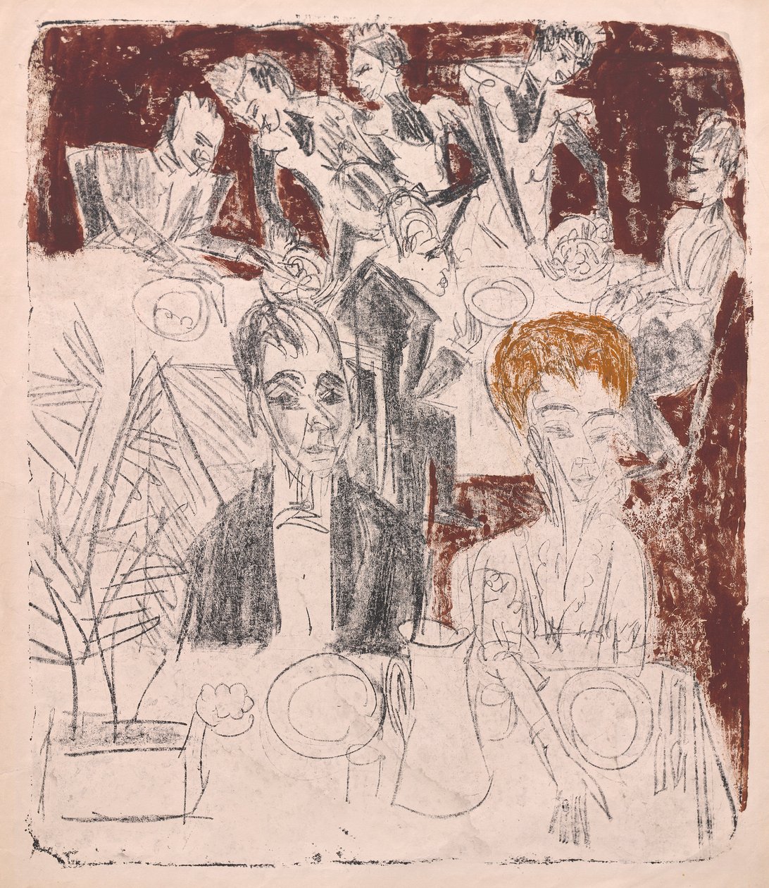 Ved bordet. af Ernst Ludwig Kirchner