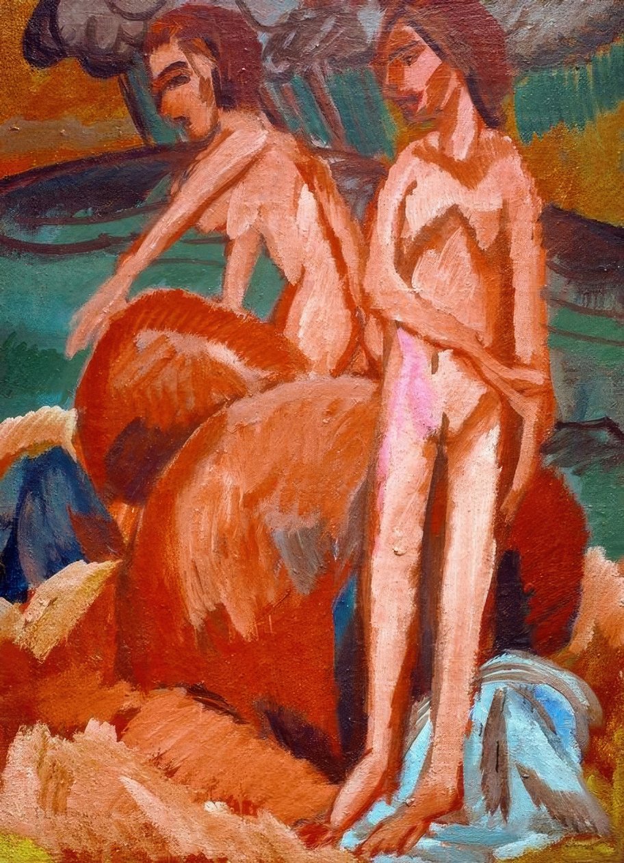 Badegæster ved havet af Ernst Ludwig Kirchner