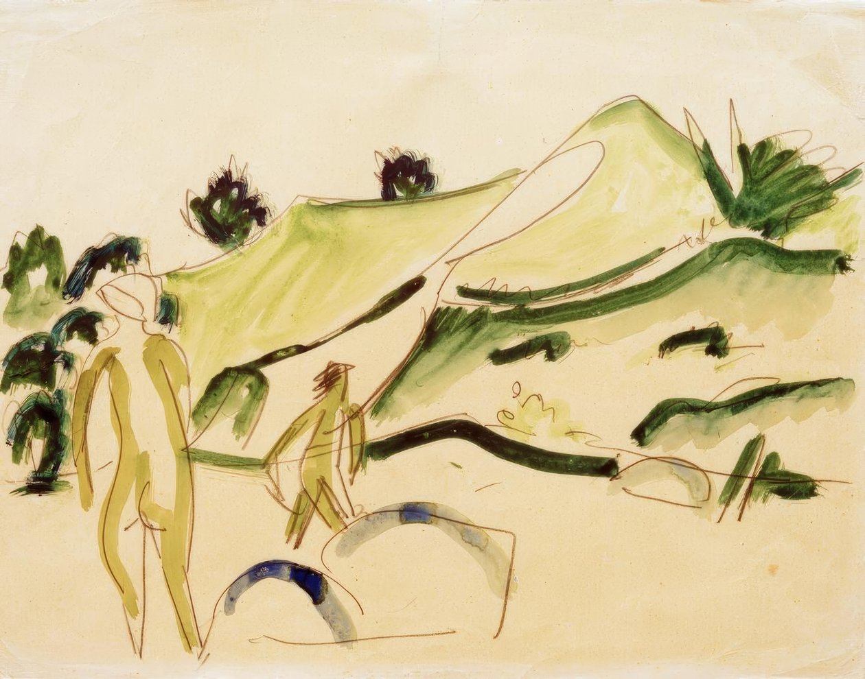 Badende am Strand af Ernst Ludwig Kirchner