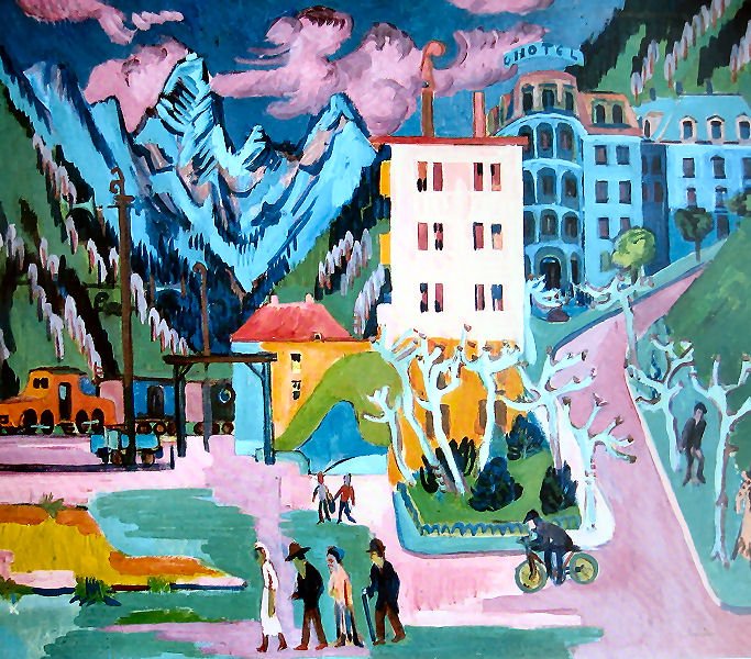 Davos togstation af Ernst Ludwig Kirchner