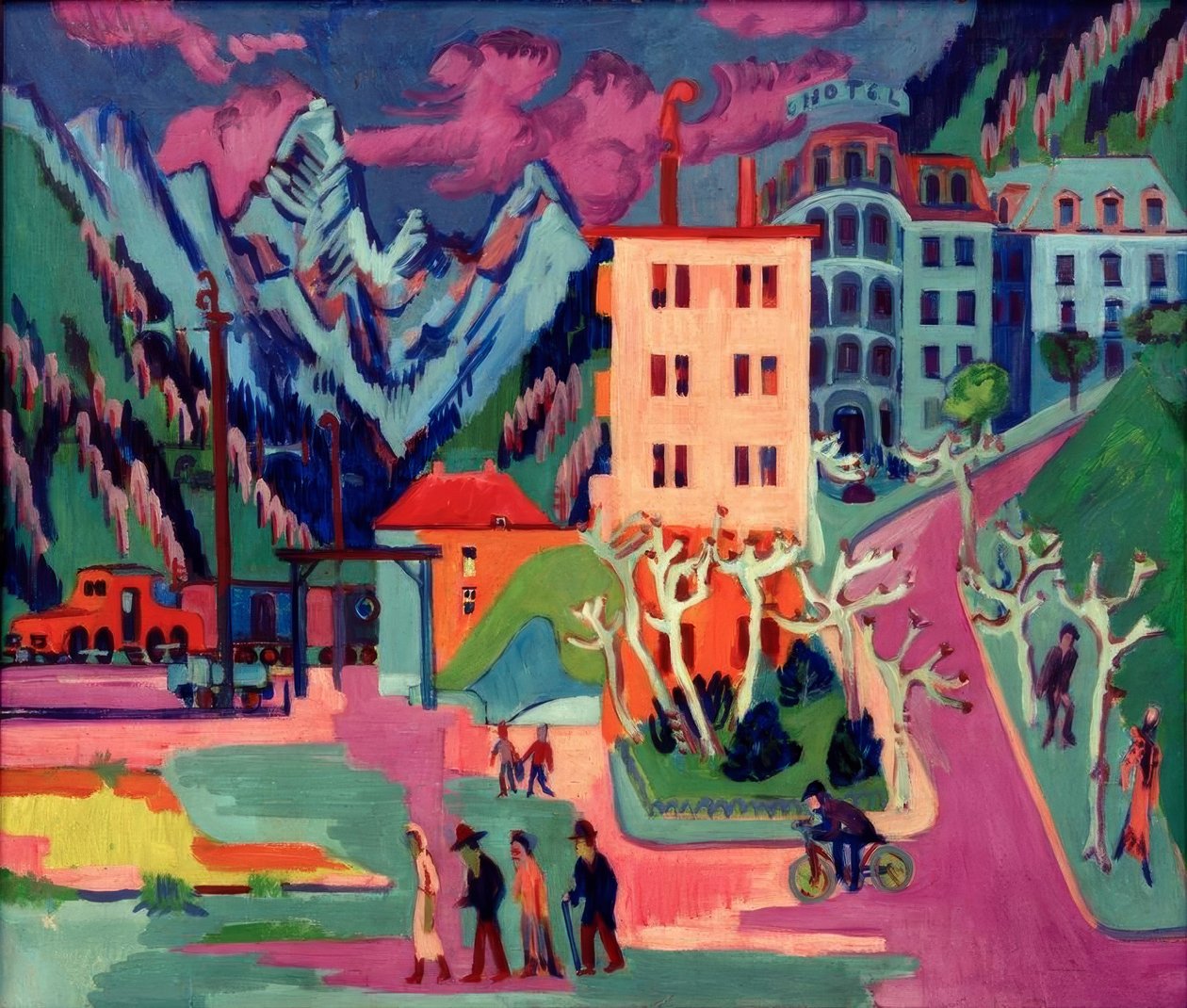 Davos togstation af Ernst Ludwig Kirchner