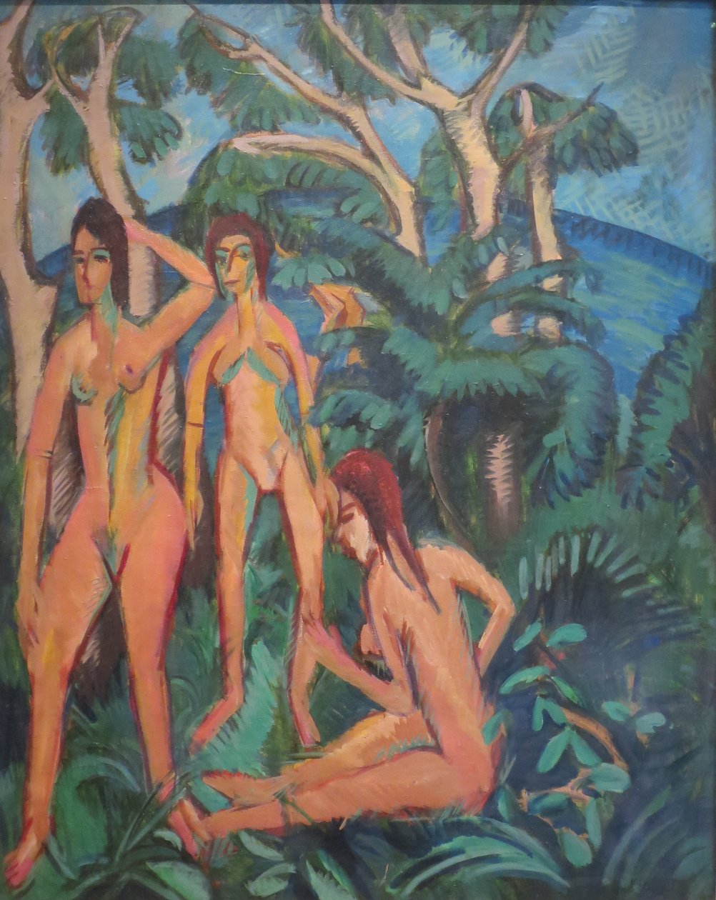 Badende under træer af Ernst Ludwig Kirchner