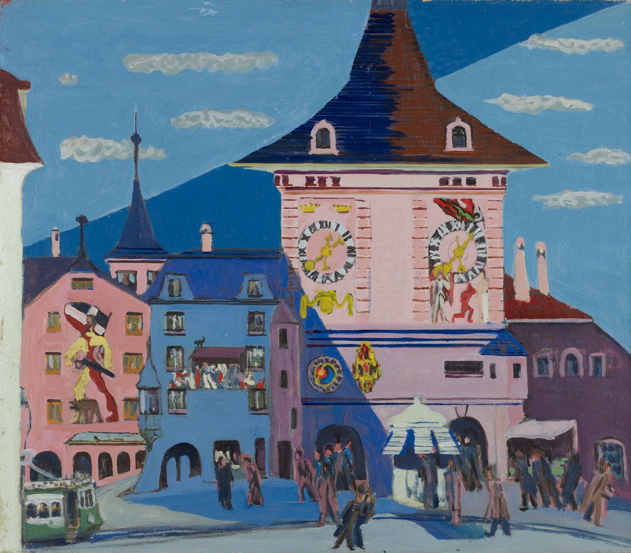 Bern med Klokketårn, 1935 af Ernst Ludwig Kirchner