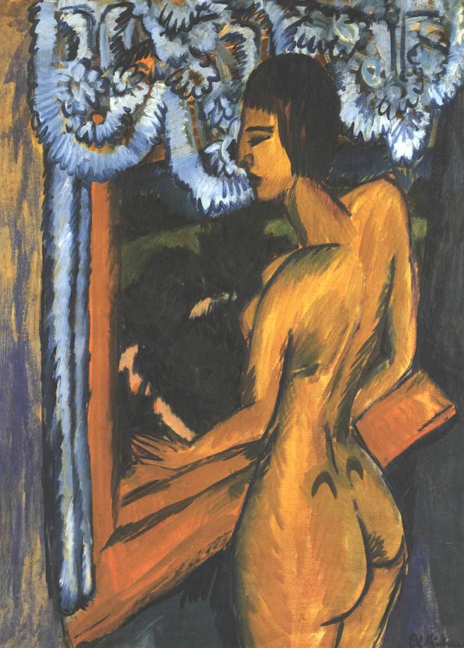Brun nøgen ved vinduet af Ernst Ludwig Kirchner