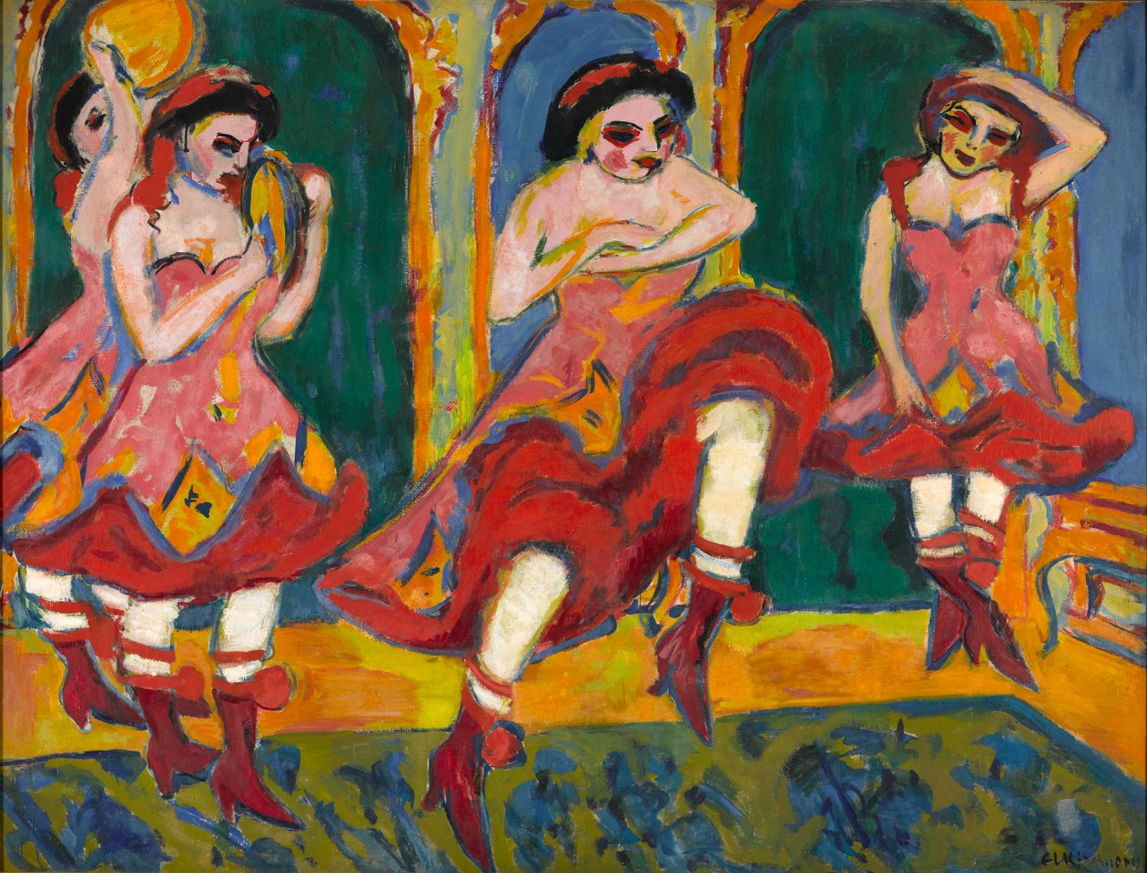 Czardas-dansere, 1908-20 af Ernst Ludwig Kirchner