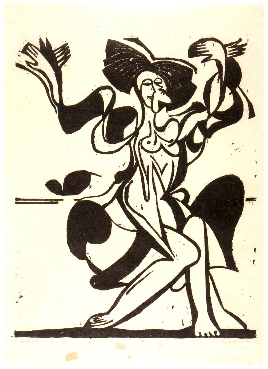 Die Tanzende Mary Wigman af Ernst Ludwig Kirchner
