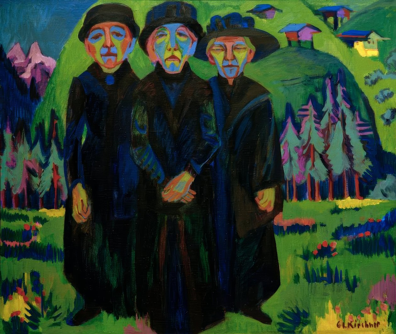De tre gamle kvinder af Ernst Ludwig Kirchner