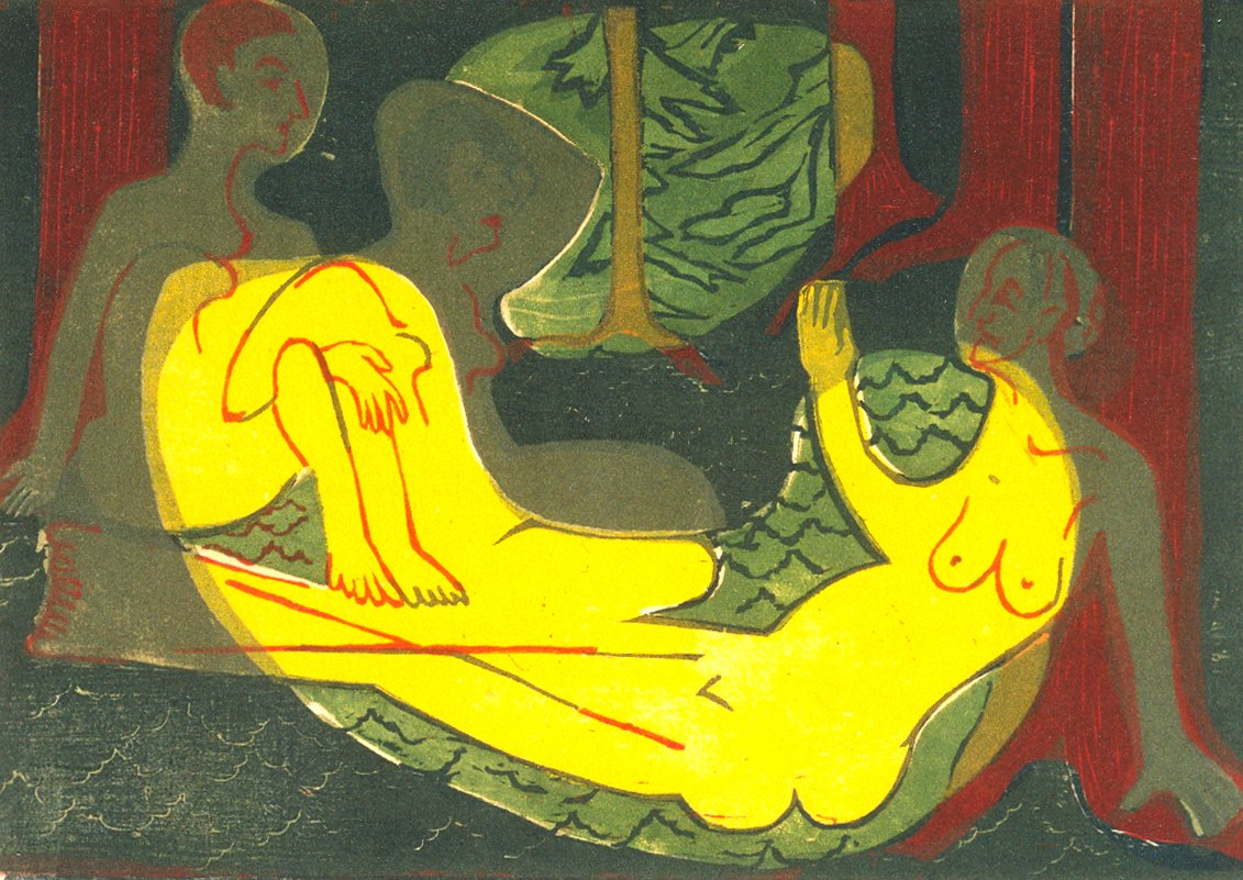 Tre akter i skoven af Ernst Ludwig Kirchner