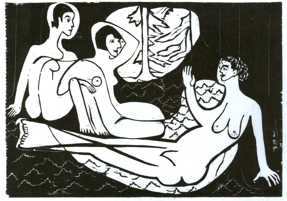 Drei Akte im Walde af Ernst Ludwig Kirchner