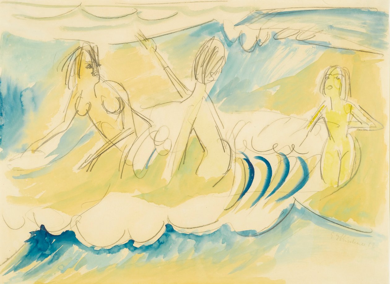 Tre piger i vandet af Ernst Ludwig Kirchner