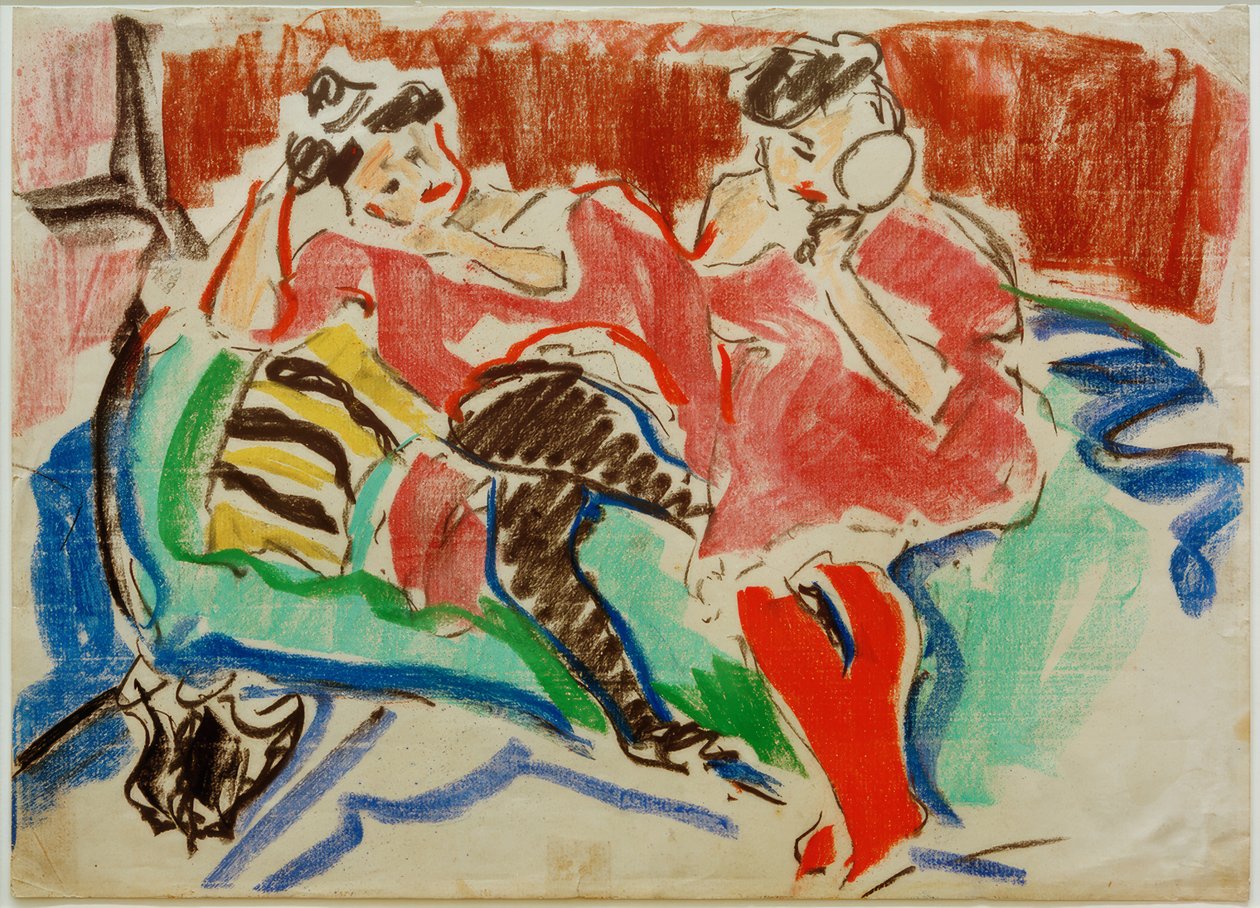 E.L. Kirchner, To piger på en sofa af Ernst Ludwig Kirchner