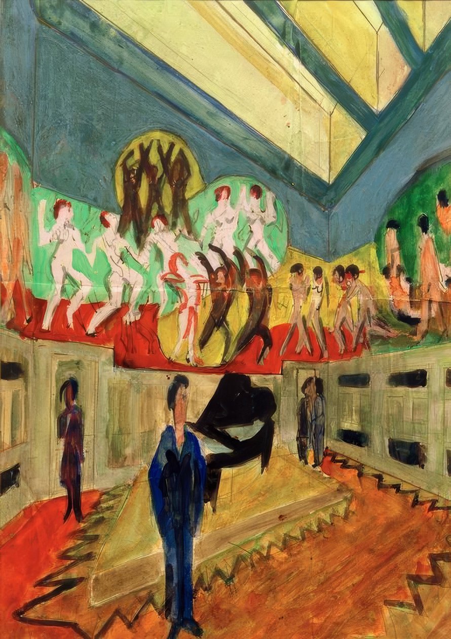 Udkast til maling af væggene på podiet i balsalen af Ernst Ludwig Kirchner