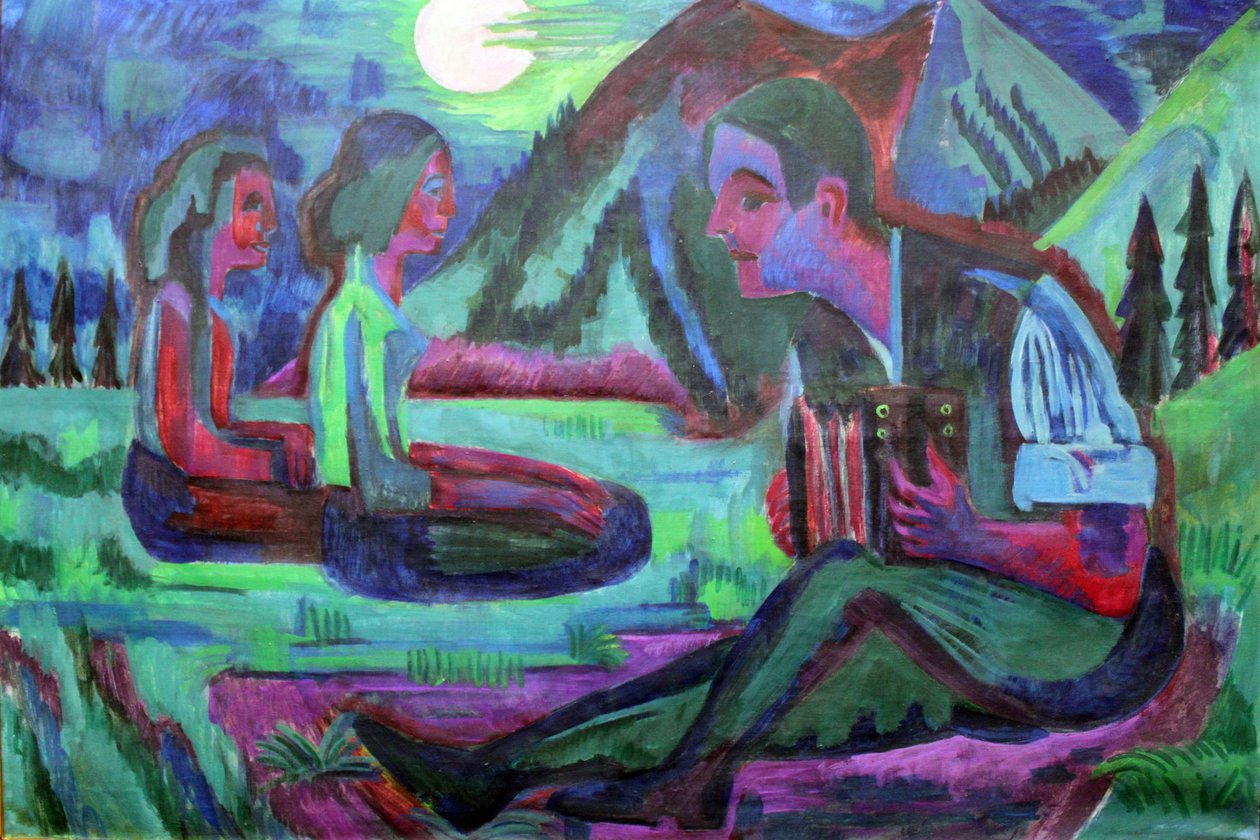 Handorgler i Mondnacht af Ernst Ludwig Kirchner