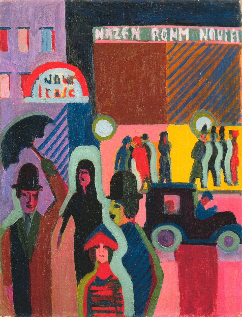 Stormagasiner" i regnvejr af Ernst Ludwig Kirchner