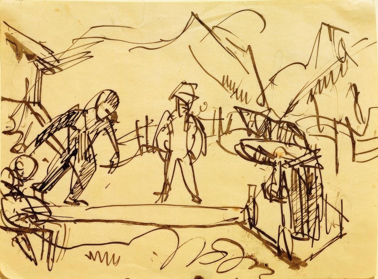 Keglebane på Stafelalp af Ernst Ludwig Kirchner