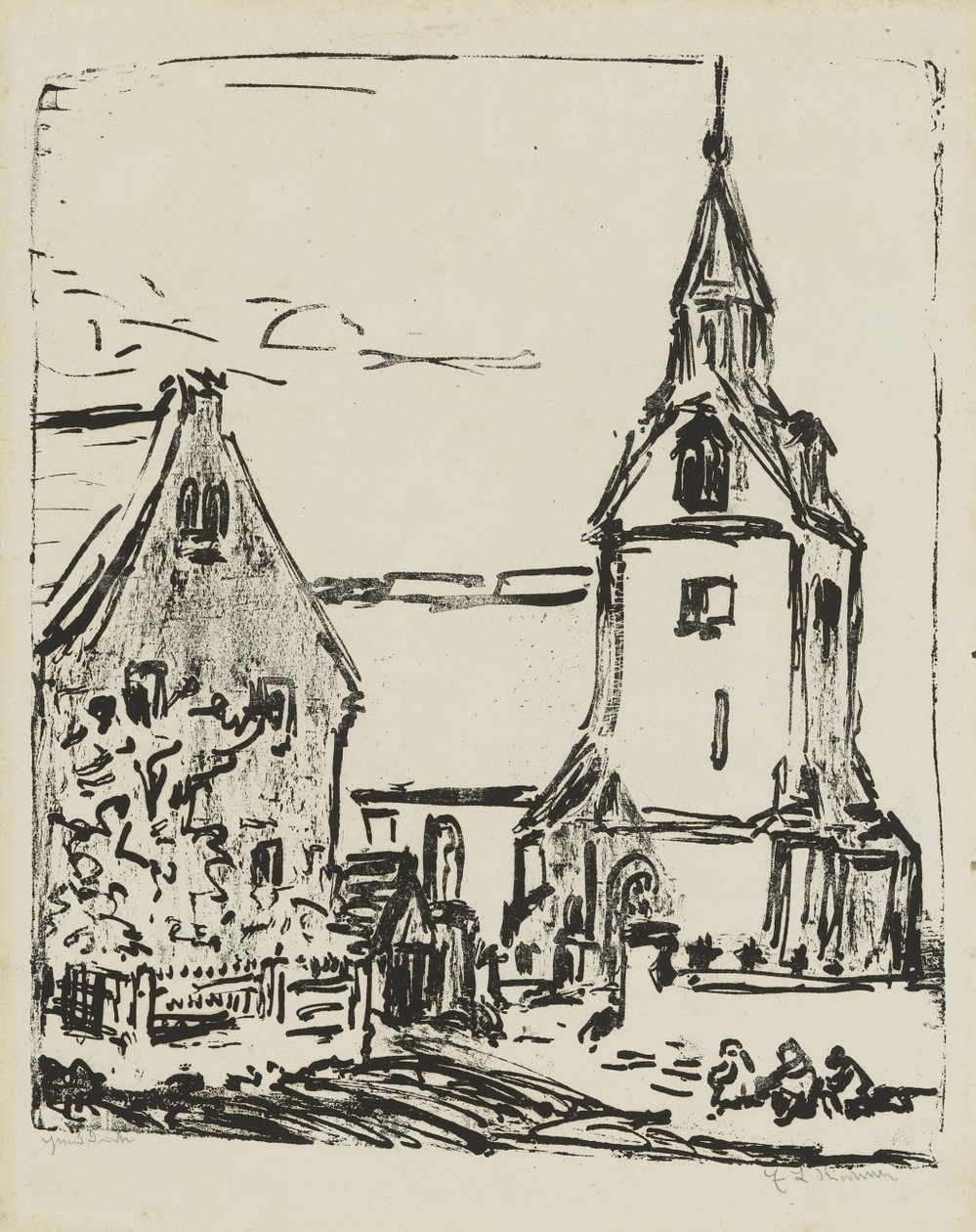 Kirche in Goppeln  af Ernst Ludwig Kirchner