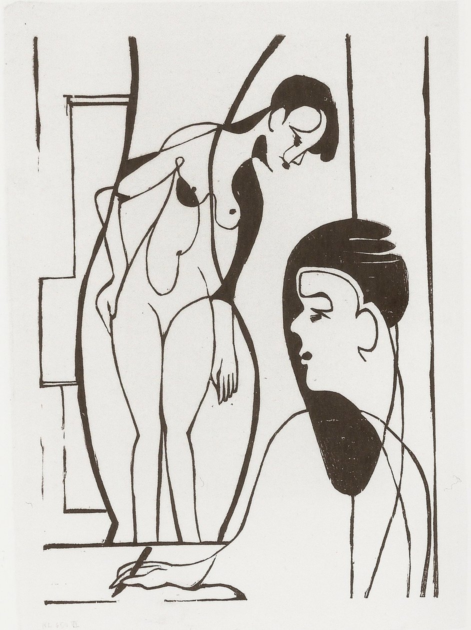 Künstler und Modell af Ernst Ludwig Kirchner