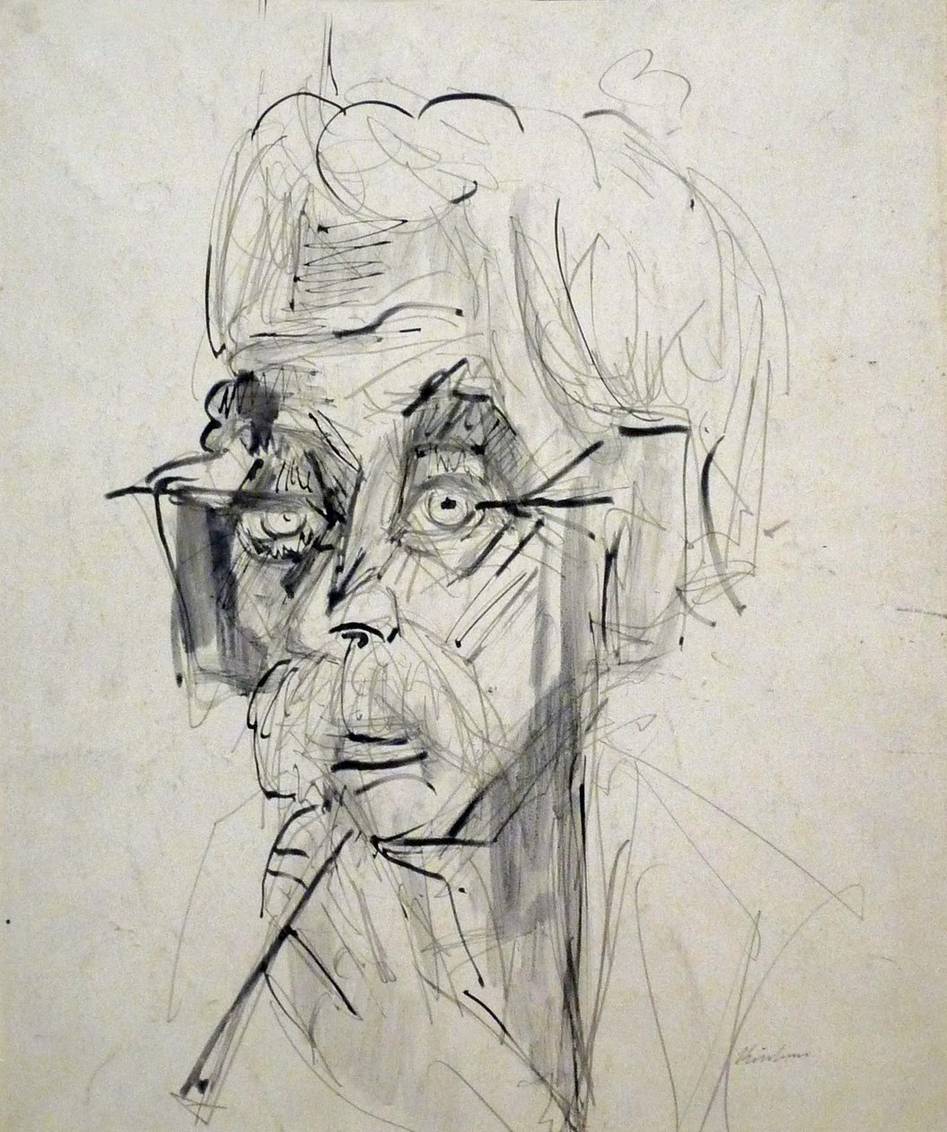 Leder af en gammel landmand af Ernst Ludwig Kirchner